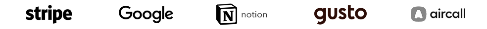 Partner Companies: Stripe, Google, Notion, Gusto, Aircall